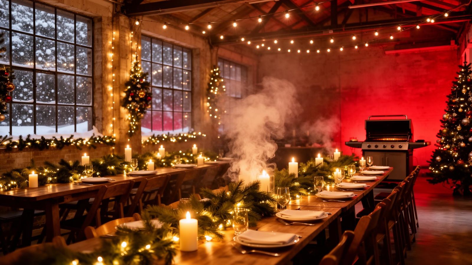 Weihnachtsfeier im BBQ Raum Hürth – Live-Smoker und festliche Tafel